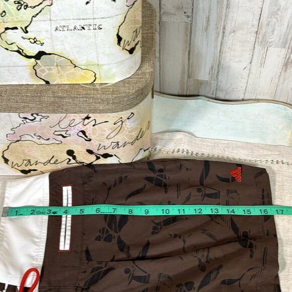 Adidas Swim Cover or Athletic Sport Skirt in Brown with Orange Accents - Picture 13 of 14